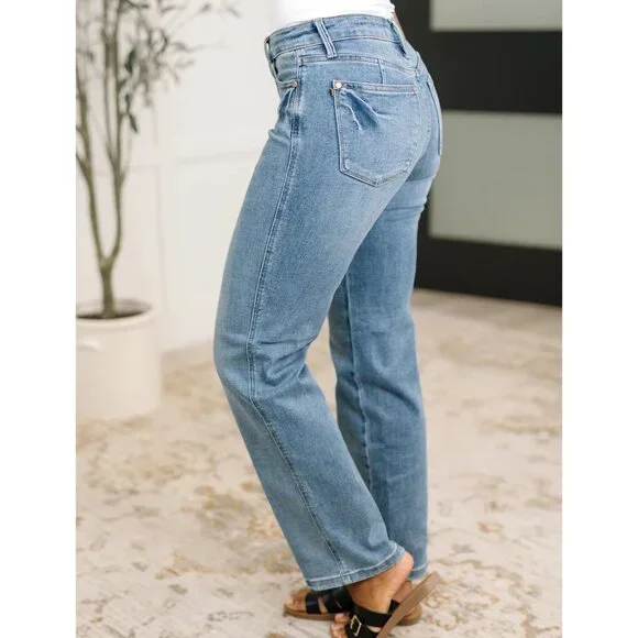 Corrine Mid Rise Control Top Vintage Straight Jeans - Picture 4 of 7